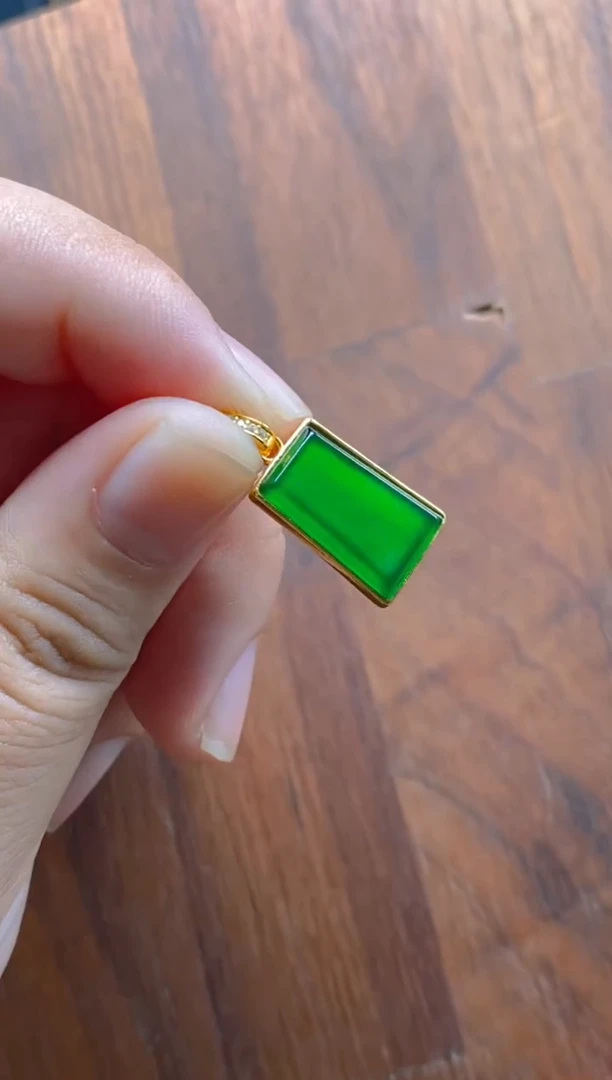 吊坠(不含链)银S925镶嵌翡翠无事牌