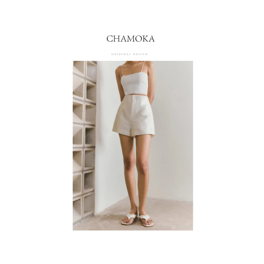 【夏莫卡11】春夏轻奢时尚百搭显瘦立体裁剪通勤超模短裤L924