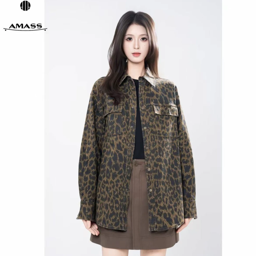 AMASS/阿玛施新款宽松经典复古丹宁风廓形牛仔衬衫外套女 5300971