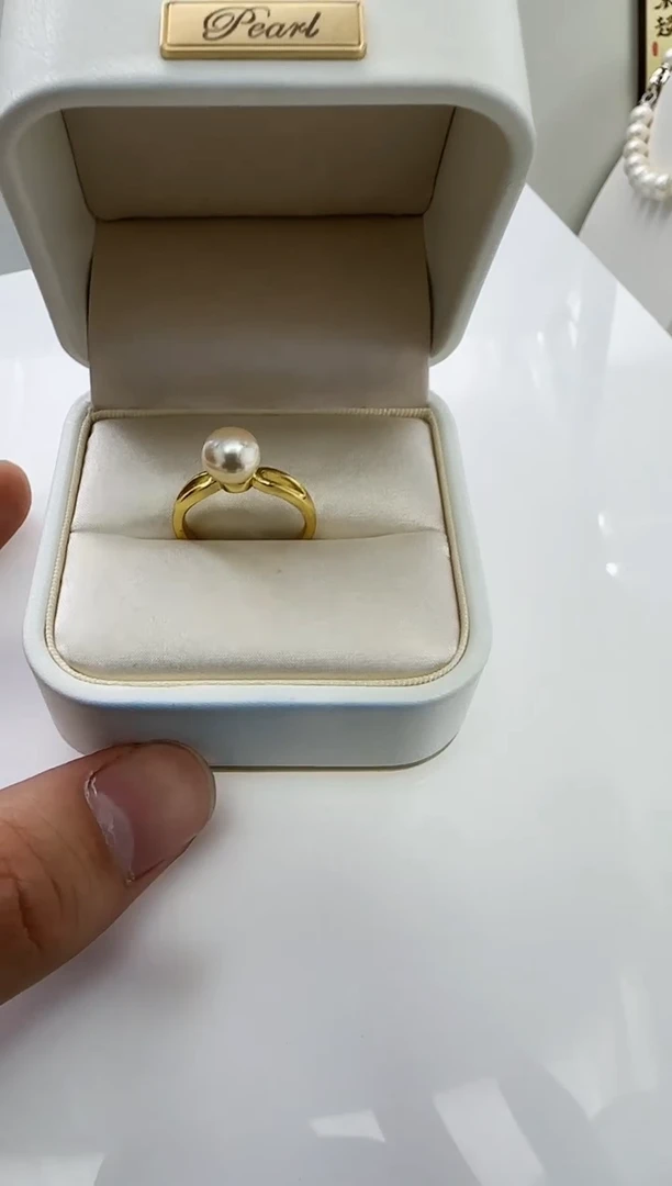 【闪购商品】海水珍珠DA未镶嵌c1470 羽皇金戒指7