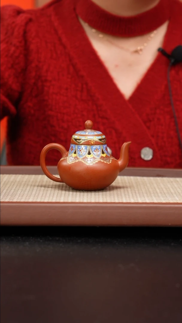 【闪购商品】紫砂茶壶朱泥珐琅彩思婷