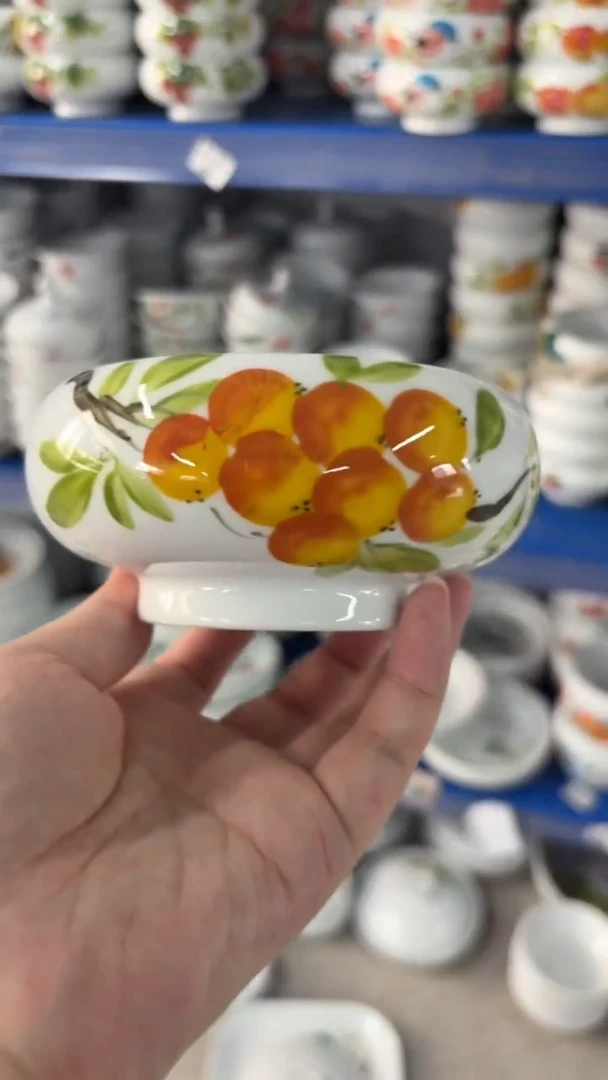 瓷片景德镇高温陶瓷食品级手绘釉中彩-窝窝碗