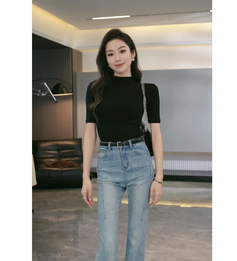 MEINA2【华丽身姿】早春气质百搭圆领2025新款高级修身显瘦针织衫