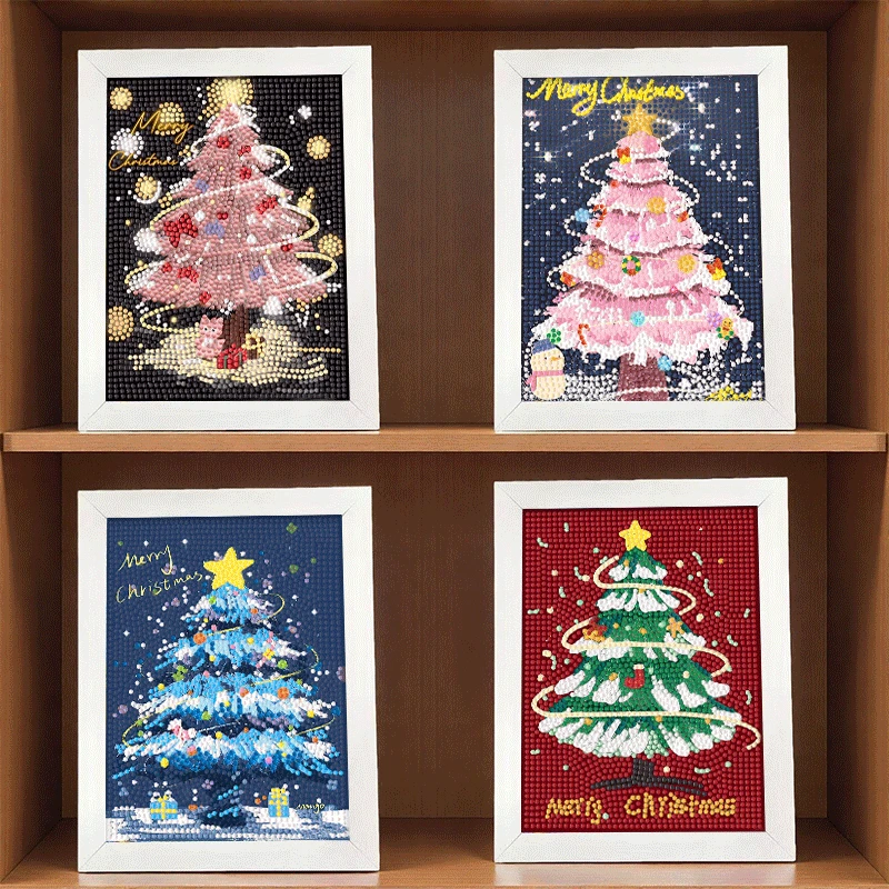 圣诞树画diy手工粘贴装饰画益智解闷摆台送礼物