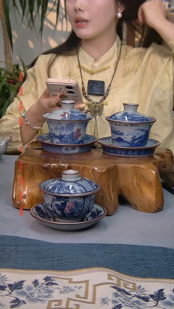 M****g简装家用款3件套 老陶泥开片纹陶瓷茶具