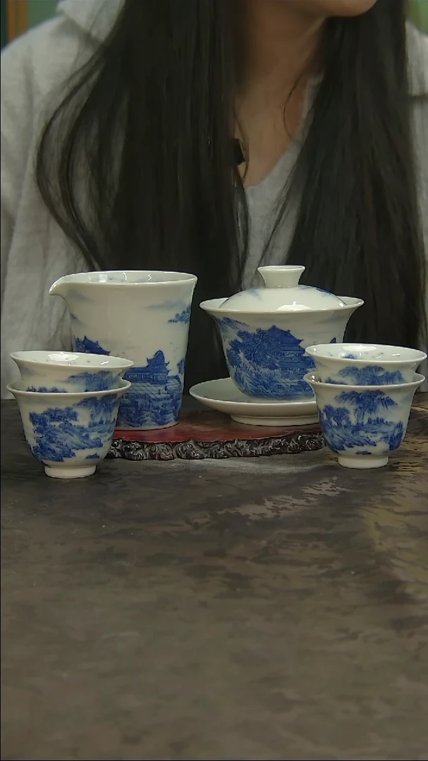 【闪购商品】青花手绘山水套组