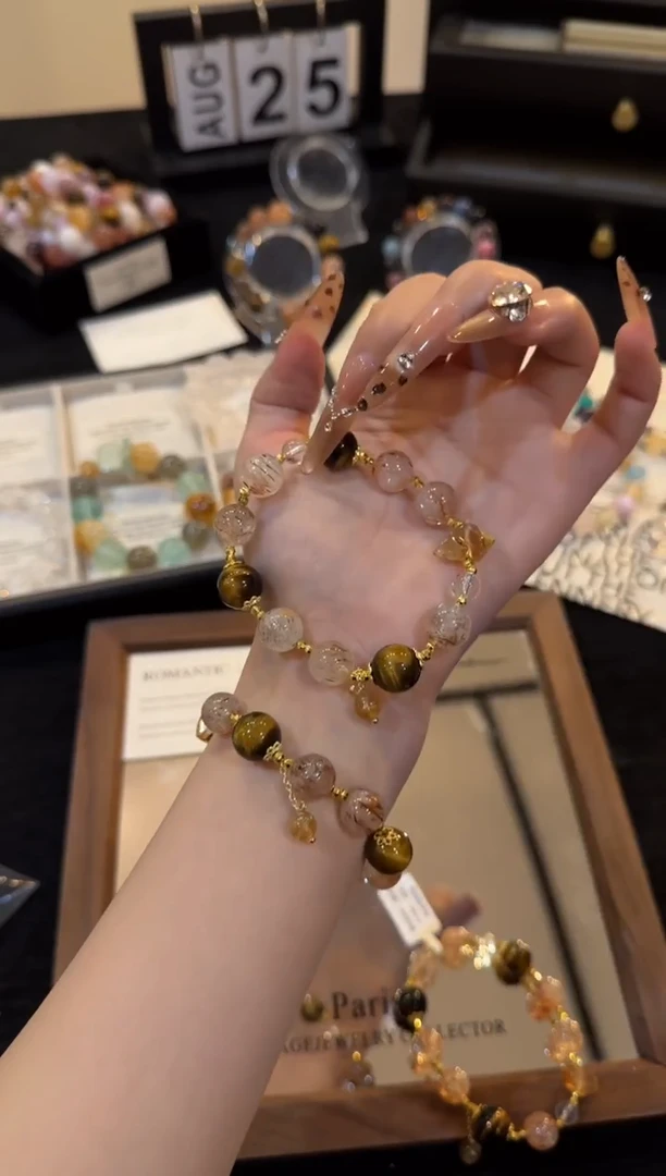 合金手链水晶黑金超骑多宝x3014