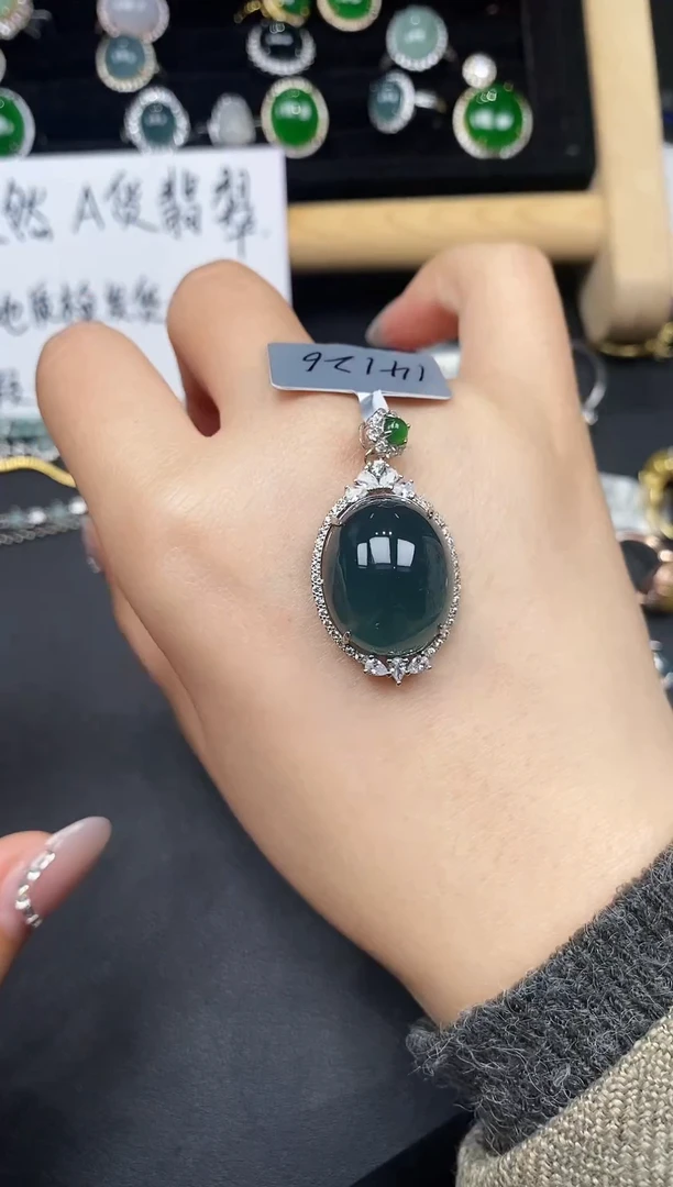 银S925镶嵌戒指翡翠238358