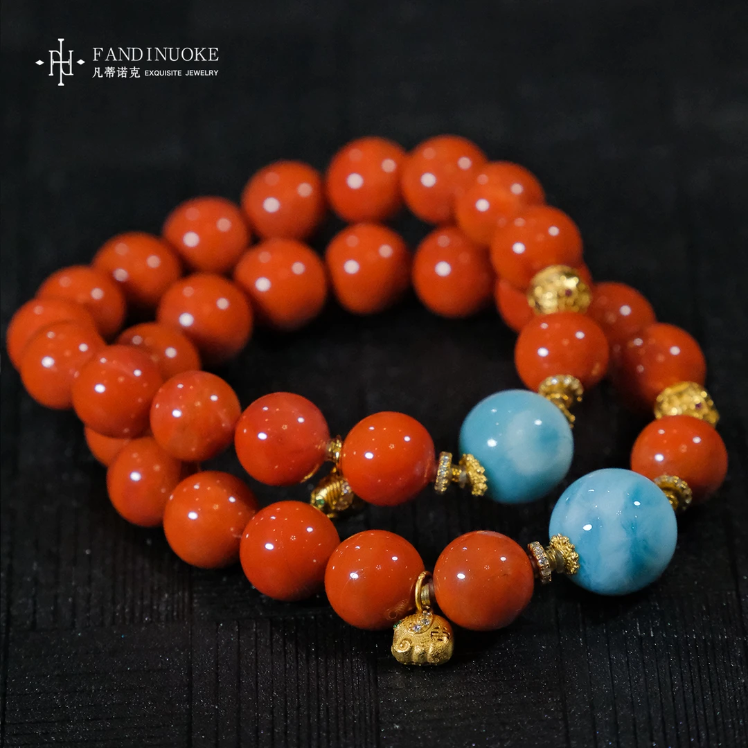 【加加专属】13 MJ22968-S925银南红玛瑙DIY手串-多样性发一件-11mm