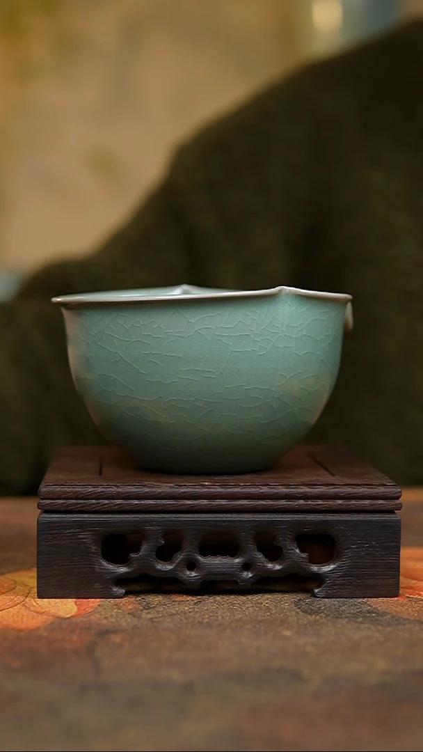 杯仿古翡翠绿釉纯手葫芦公道杯微瑕