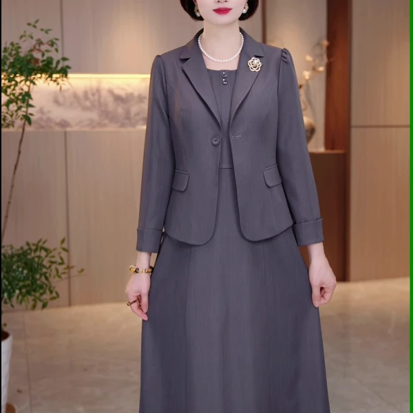 秋季真两件季新款大码女装连衣裙遮肉显瘦加肥款显瘦高级感时尚