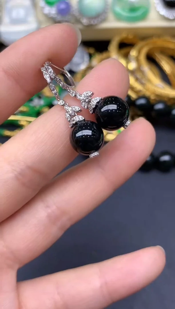 18K金镶嵌翡翠耳饰284-雪姐翡翠天天见