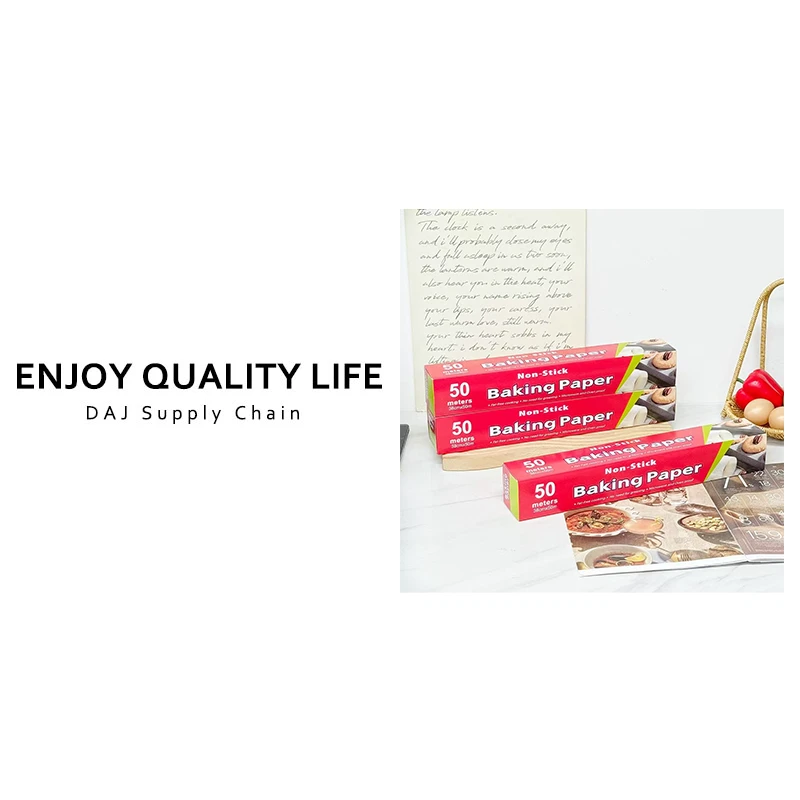 采用食品级原木浆 + 双面硅涂层耐高温38cm*50m 烘培纸