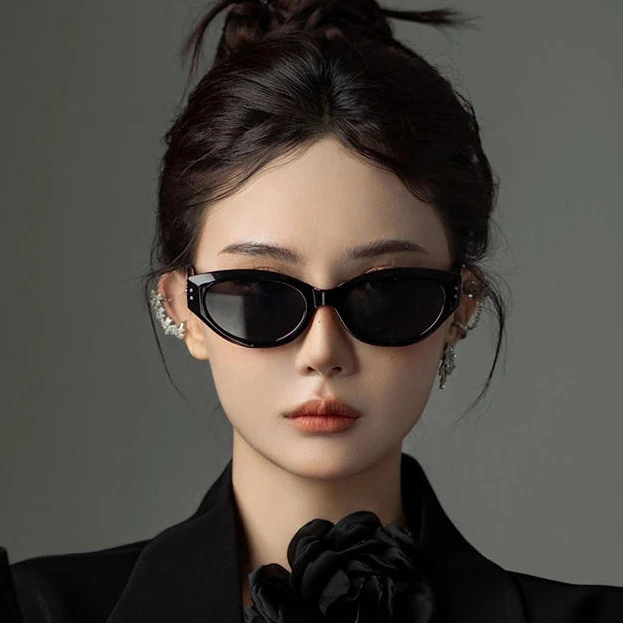 复古猫眼墨镜女gm2025新款高级感网红防紫外线方圆脸显瘦太阳眼镜