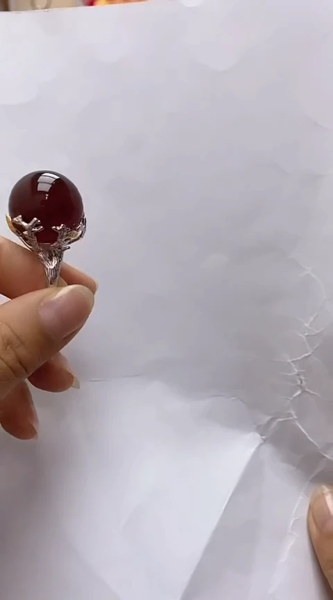 【闪购商品】琥珀裸石银S925镶嵌琥珀戒指