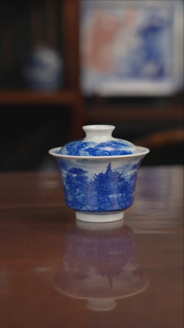 标杆窑口自成堂青花蓬莱仙境