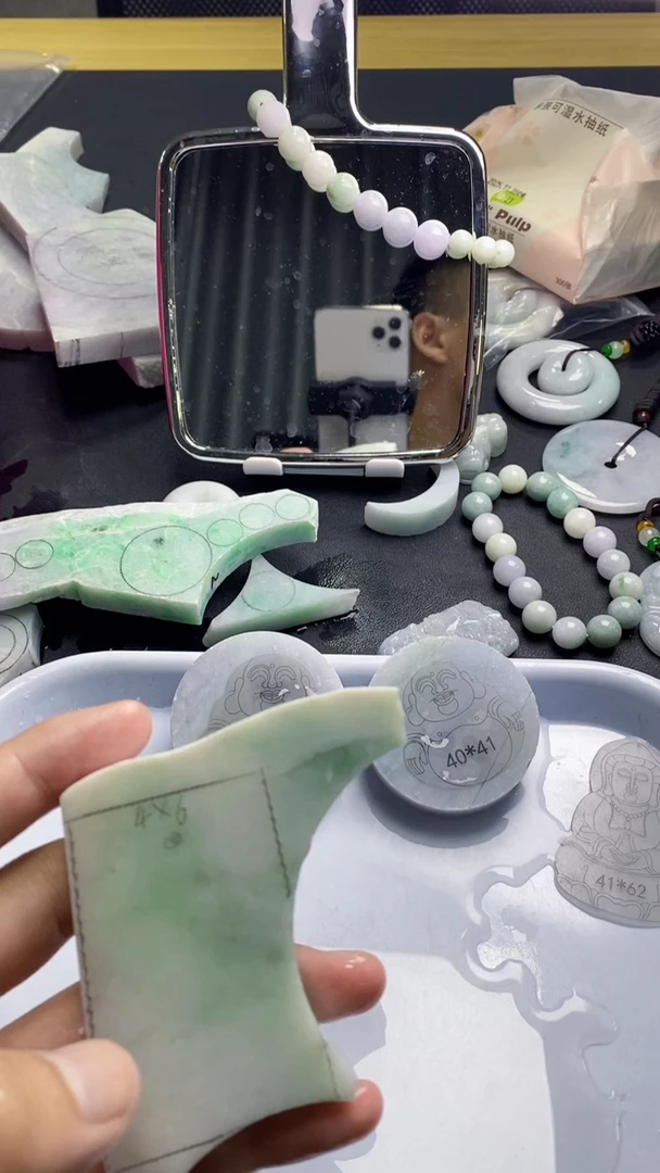 裸石翡翠天然缅甸A货【海】A022