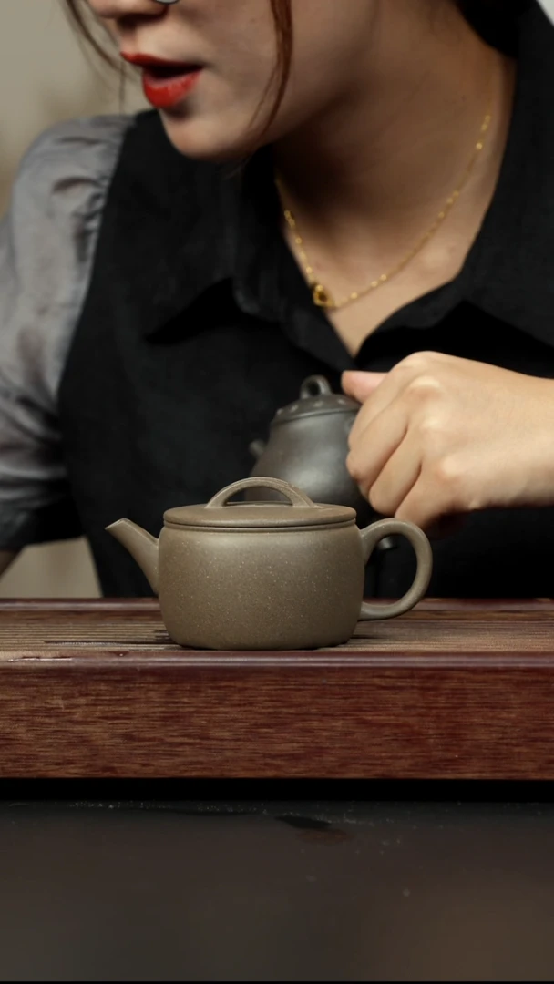 紫砂茶壶青灰 汉瓦