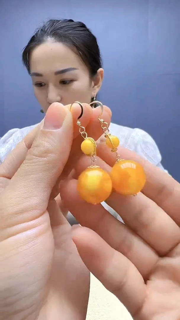 蜜蜡颈饰14K金镶嵌随昔diy颈饰
