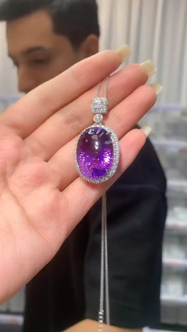 颈饰银S925镶嵌紫晶【宝石世家严选】