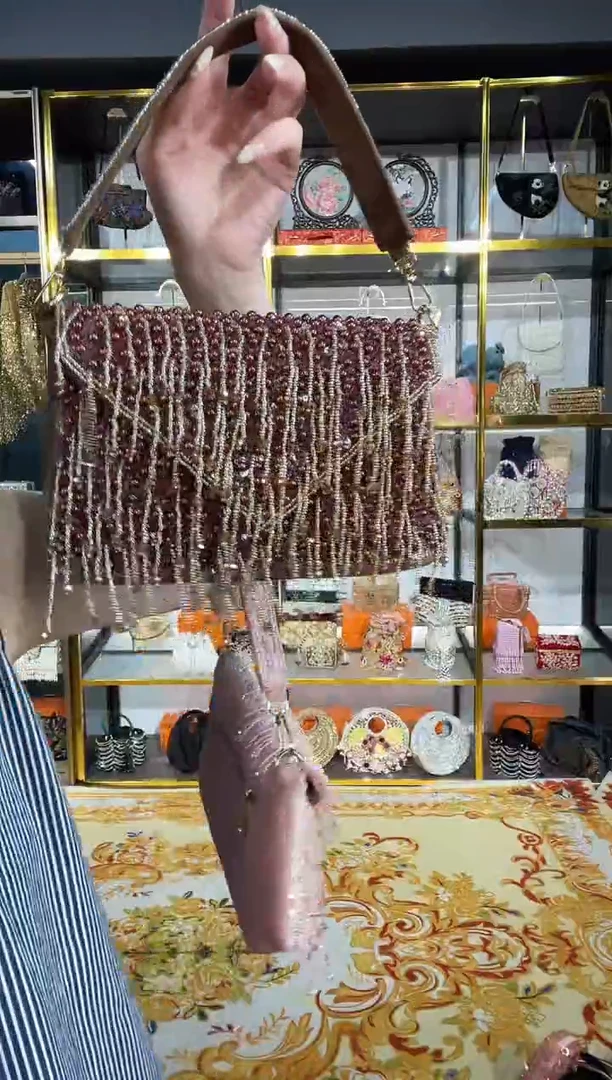 织物珠韵恒泽重工串珠手提包直播间女神专拍