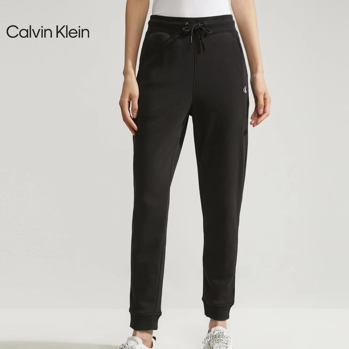CK Jeans秋季女士简约字母印花抽绳束脚针织卫裤休闲裤