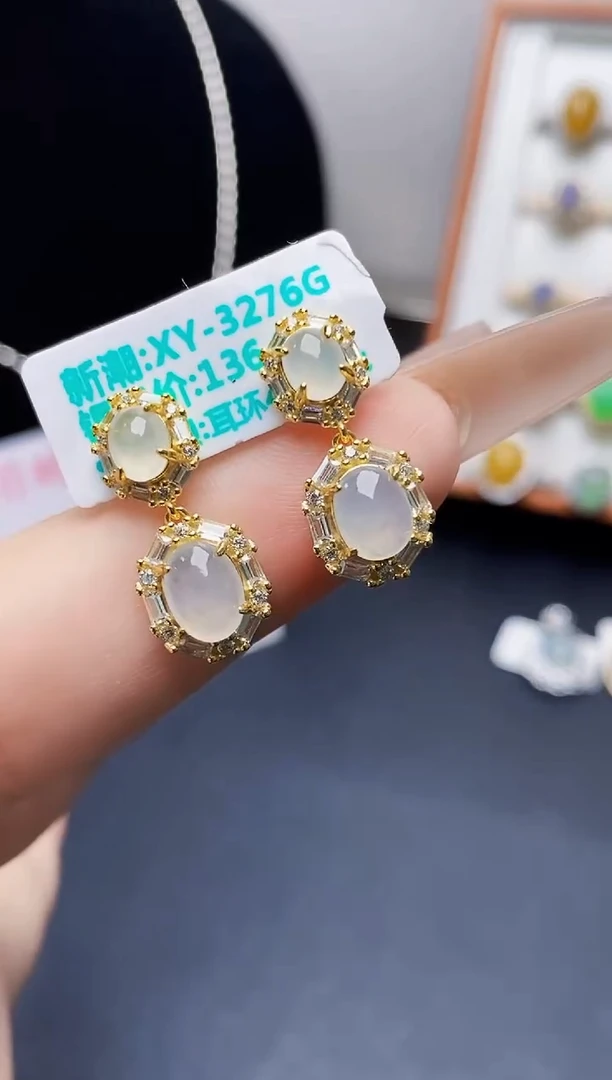 银S925镶嵌戒指翡翠0092