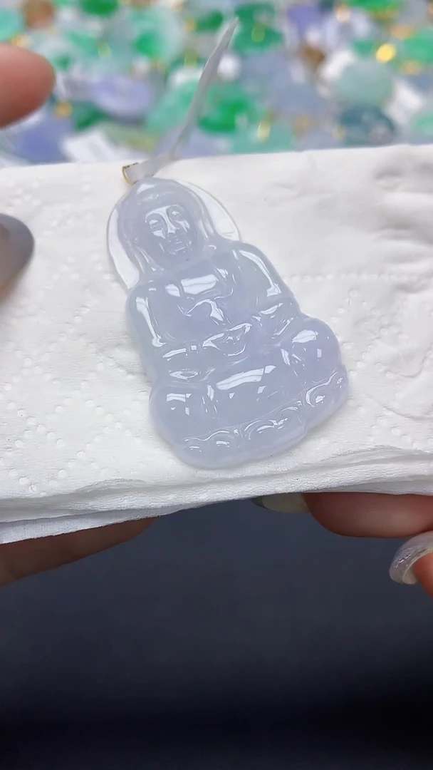 翡翠18K金镶嵌颈饰天然缅甸a货翡翠