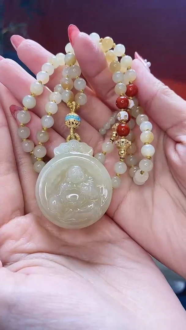 【闪购商品】和田玉挂件未镶嵌一团和气弥勒佛吊坠