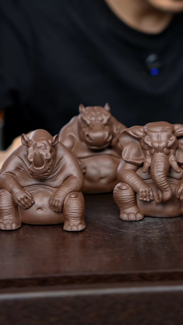 紫砂茶宠草原三杰