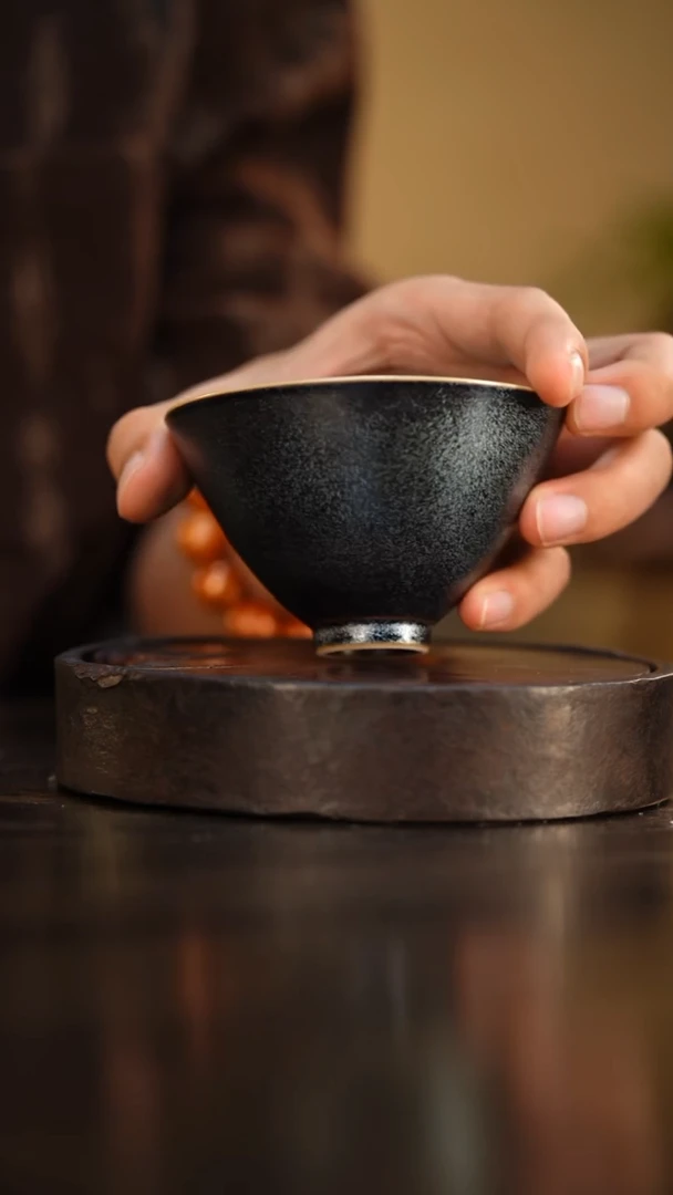 53柴房陶瓷柴烧斗笠盏