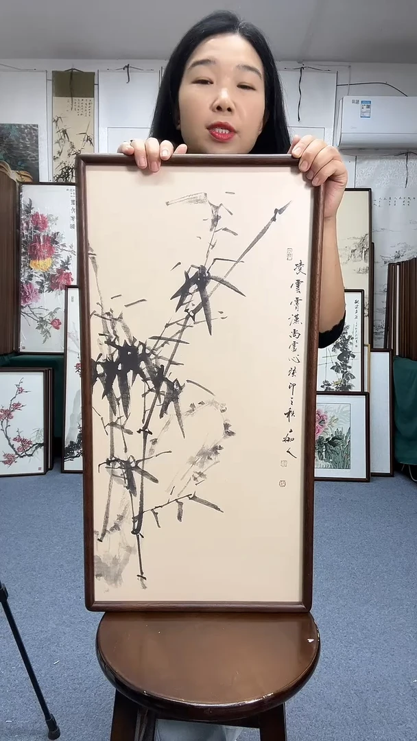 国画35*68实木画框京东包邮手绘