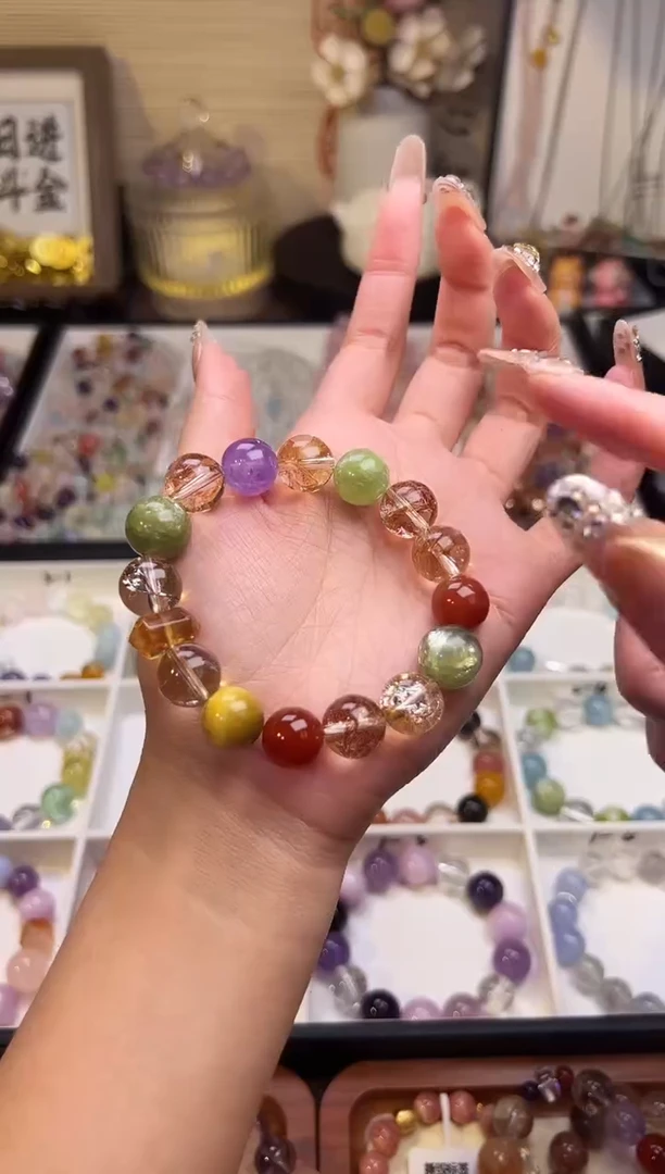 未镶嵌手串水晶金芒