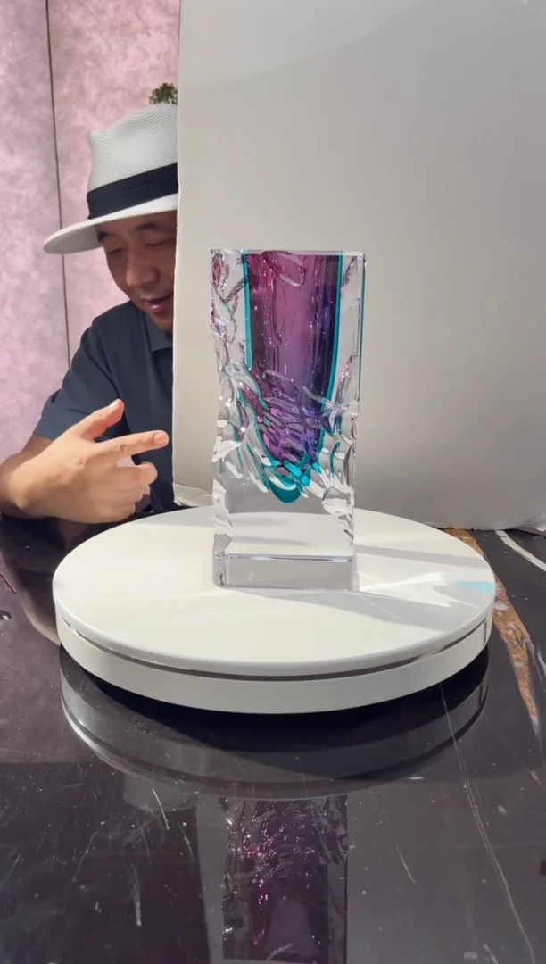 摆件璨石美学金红宝石蓝时间的边缘艺术花瓶