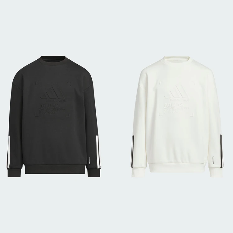 adidas阿迪达斯儿童装百搭休闲衣白色运动加绒卫衣 KB5097、KB5096