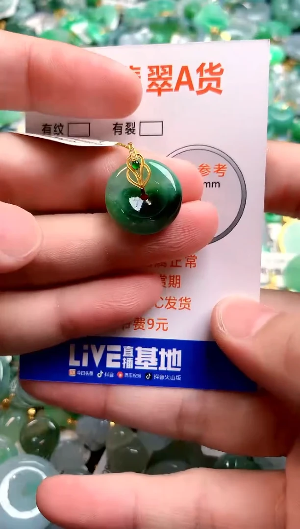 颈饰18K金镶嵌翡翠0885553599
