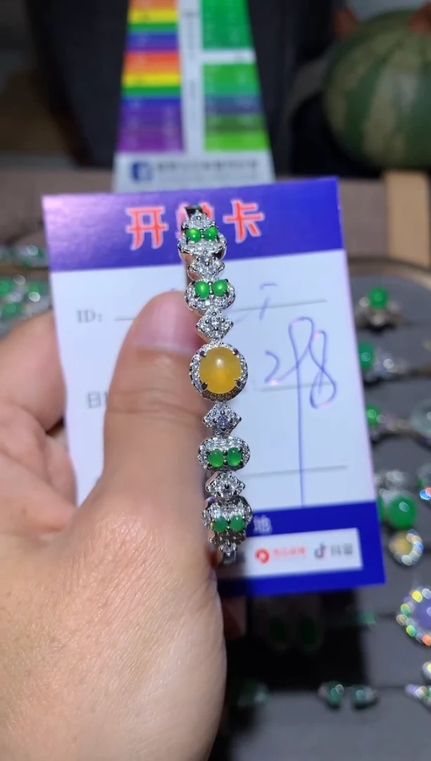 【闪购商品】翡翠手镯银S925镶嵌 cici大美园