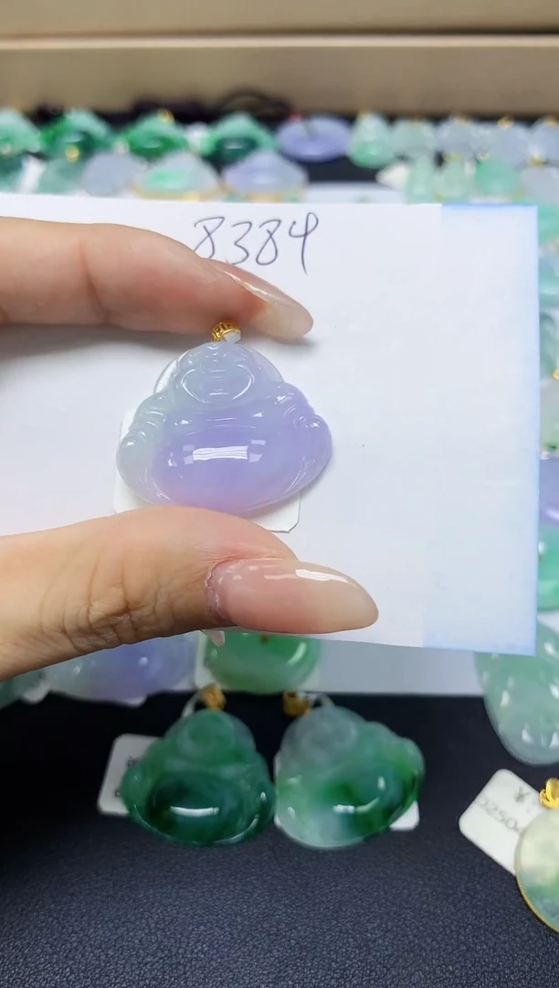 翡翠18K金镶嵌颈饰天然缅甸翡翠A货