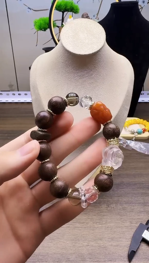 玛瑙/玉髓手链14K金镶嵌S98