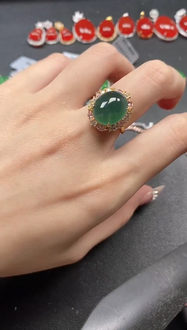 银S925镶嵌戒指翡翠51511