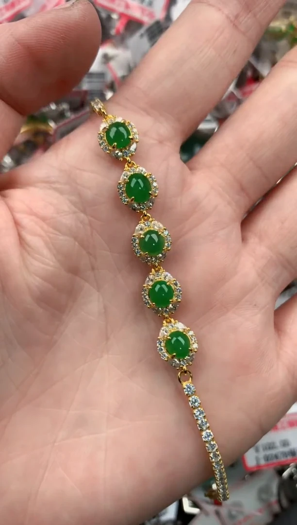 银S925镶嵌戒指翡翠555          7