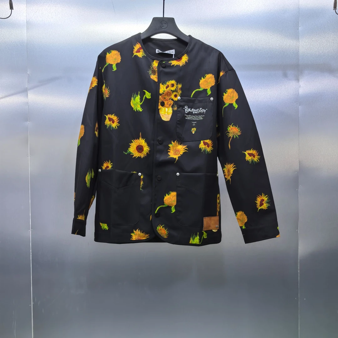 E06-71316-NP春秋季满印花花朵设计时尚休闲外套