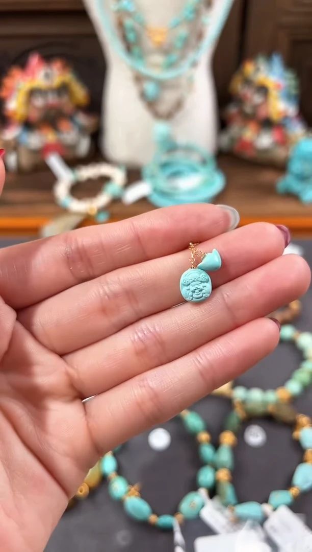 【闪购商品】绿松石提溜18K金镶嵌绿松石提溜