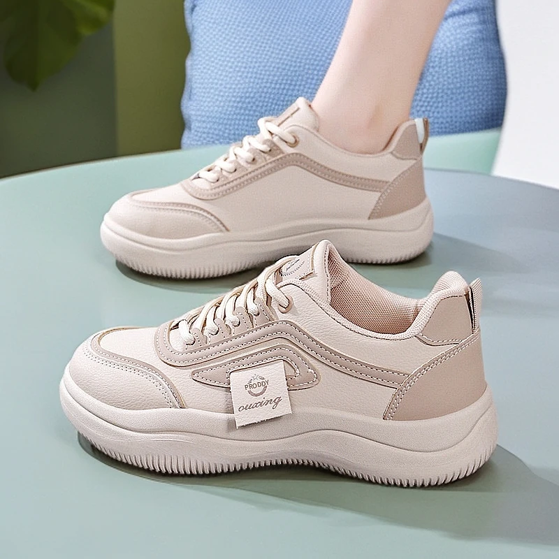 2025春季女鞋新款透气小白鞋子女韩版百搭厚底运动鞋休闲板鞋潮鞋