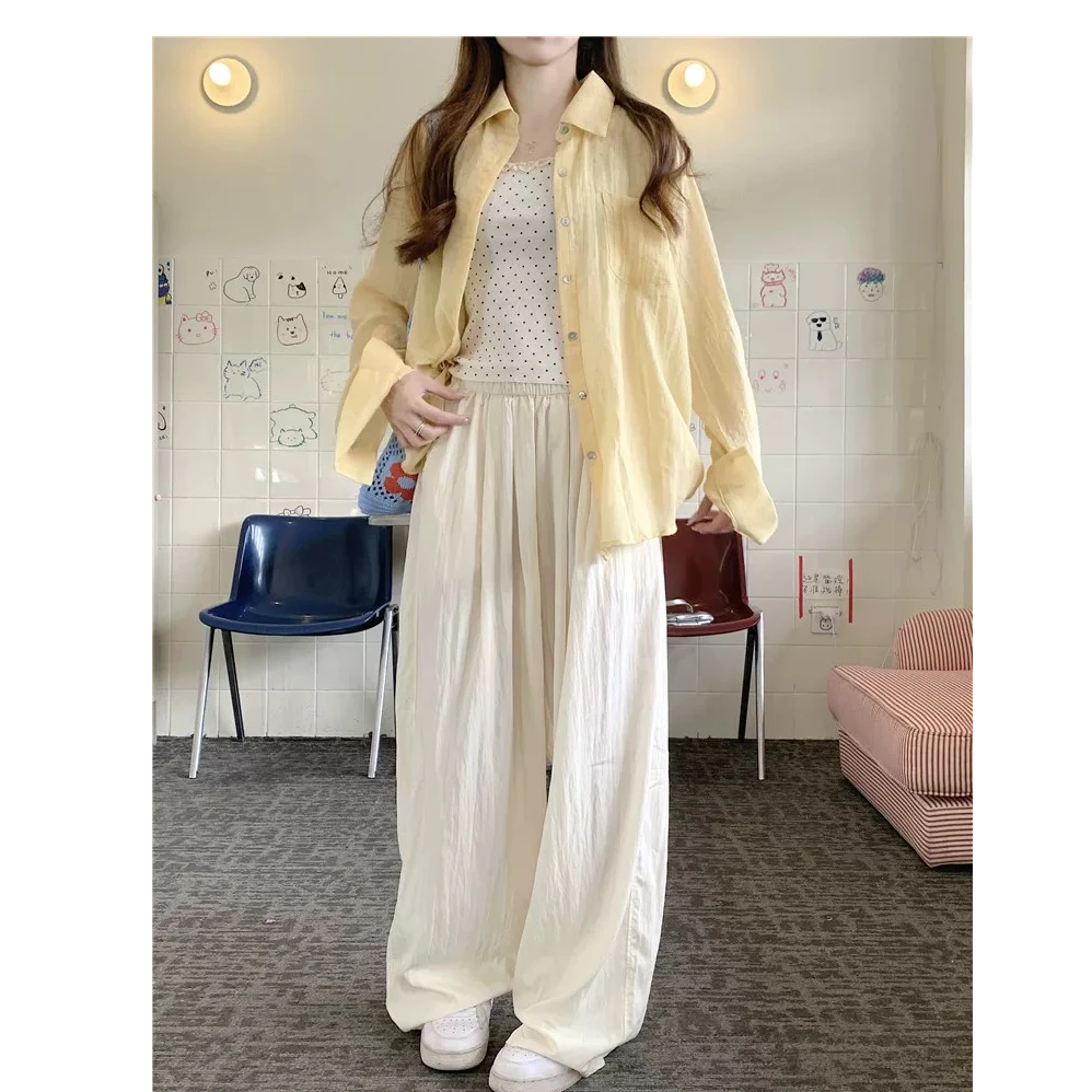 猫猫家加长女裤山本裤淡黄色WJ