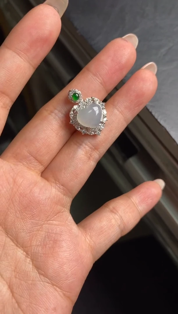 银S925镶嵌戒指翡翠天然A货翡翠