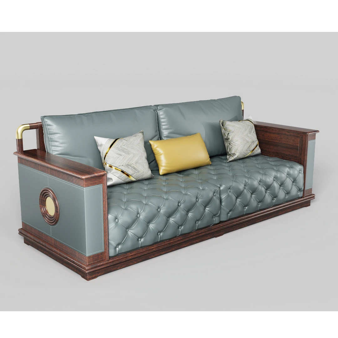 福兴韵家具工厂新中式实木沙发黑檀乌金系列家用客厅别墅