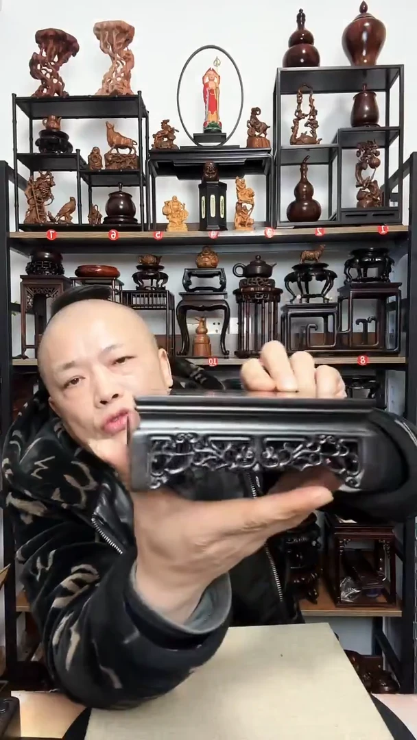 紫砂底座木14正方5高