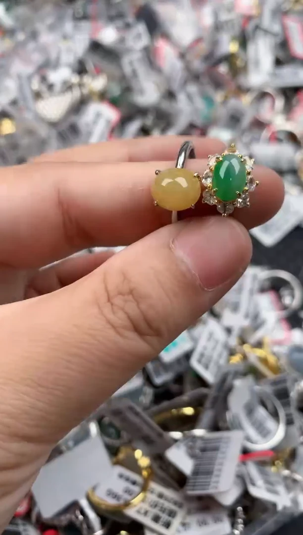 银S925镶嵌戒指翡翠888     4