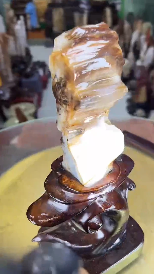 缅甸天然树化玉摆件